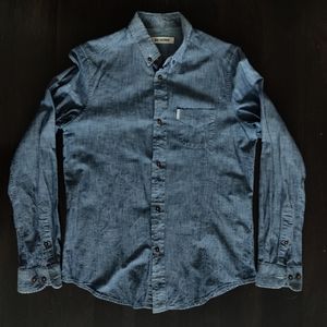 Ben Sherman Chambray Long-Sleeve Shirt, Indigo, XS